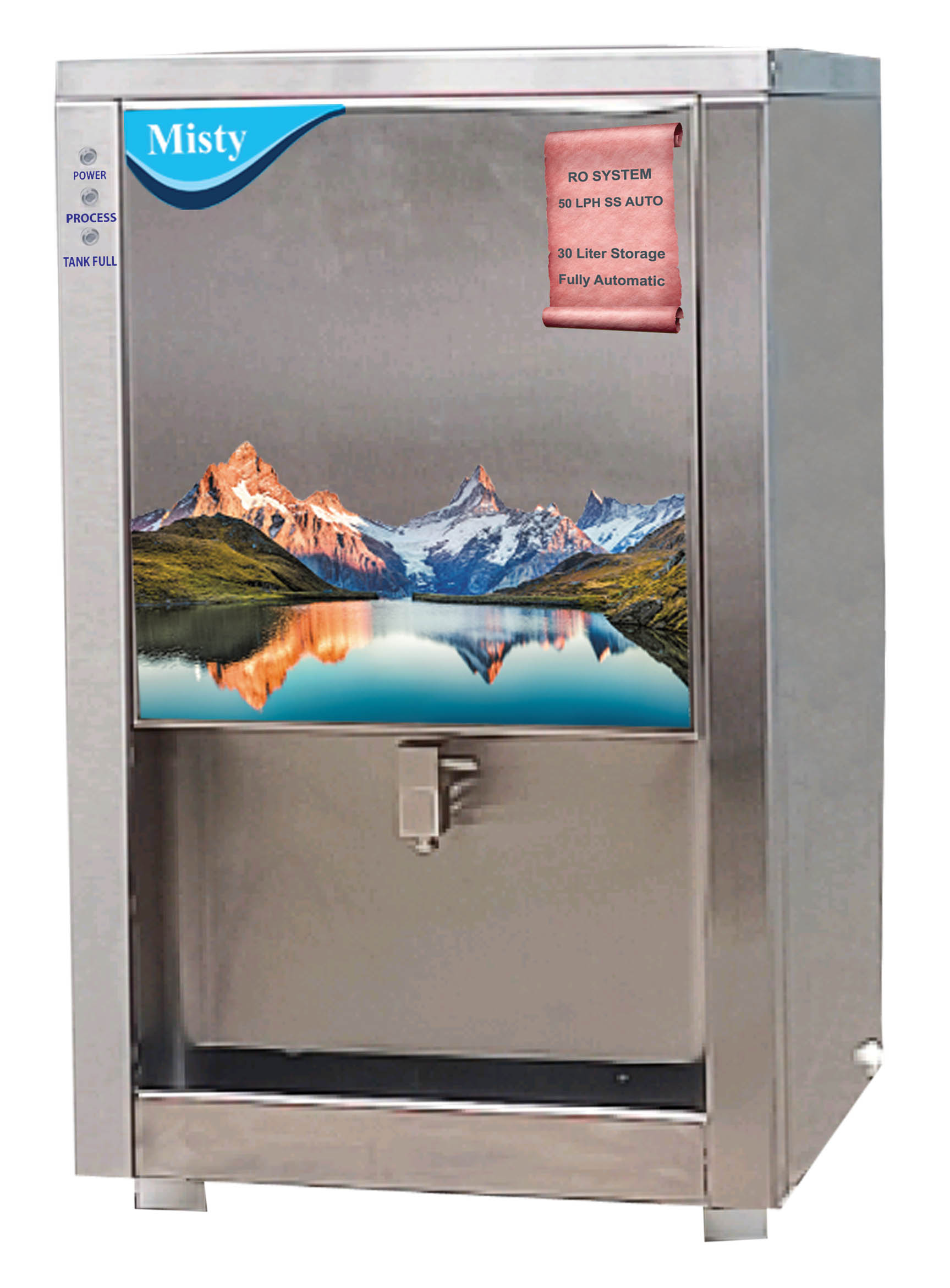 60 LPH SS Auto RO system with storage