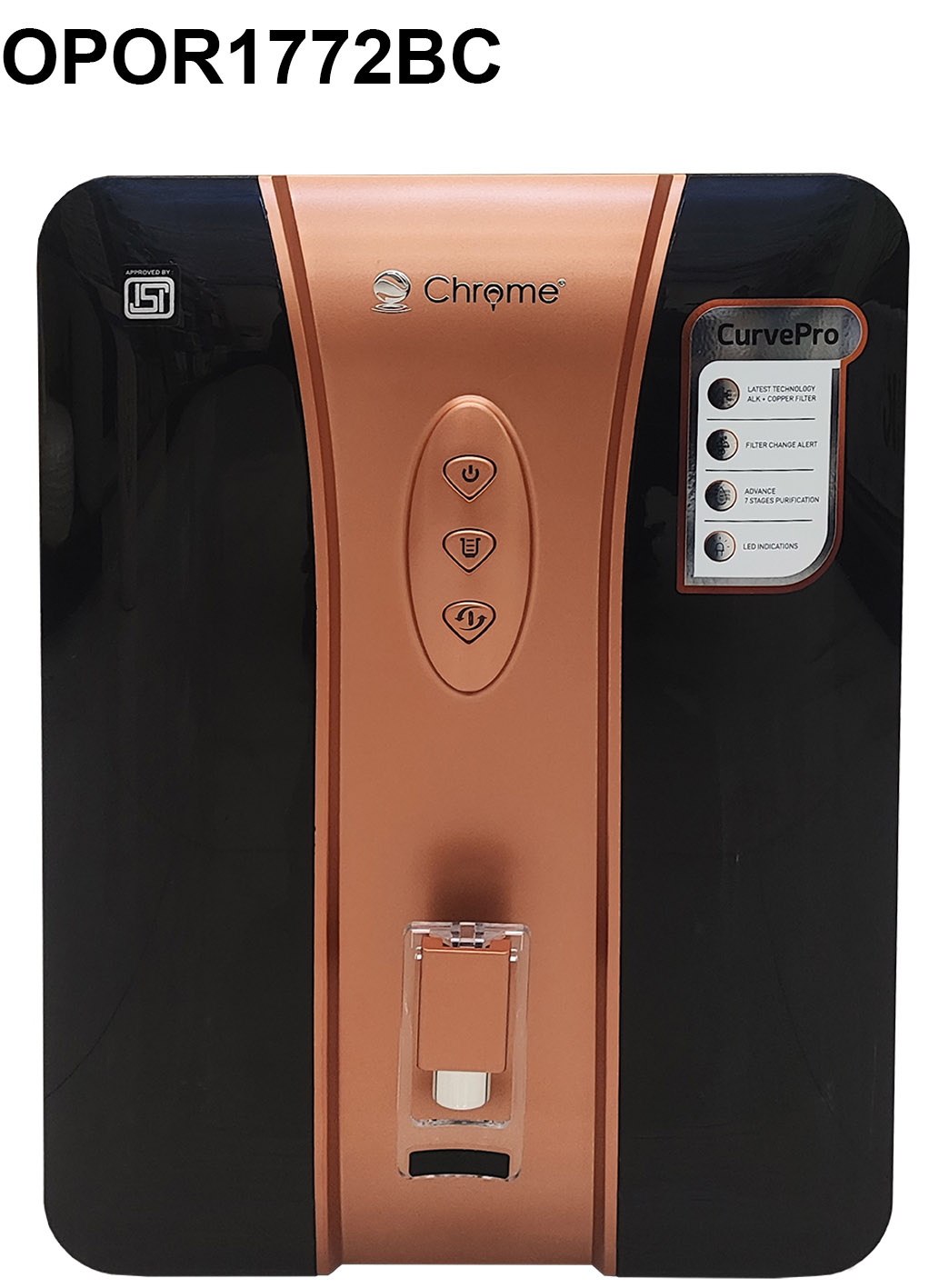 Chrome Curve Pro - Black Copper 12 LPH domestic RO system