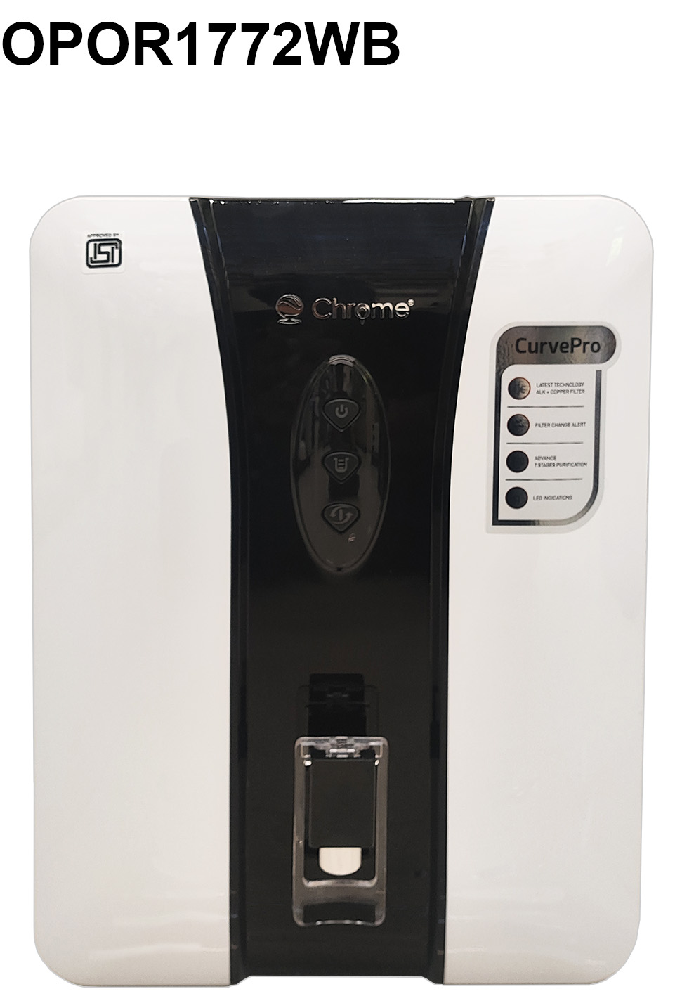 Chrome Curve Pro - White Black 12 LPH domestic RO system