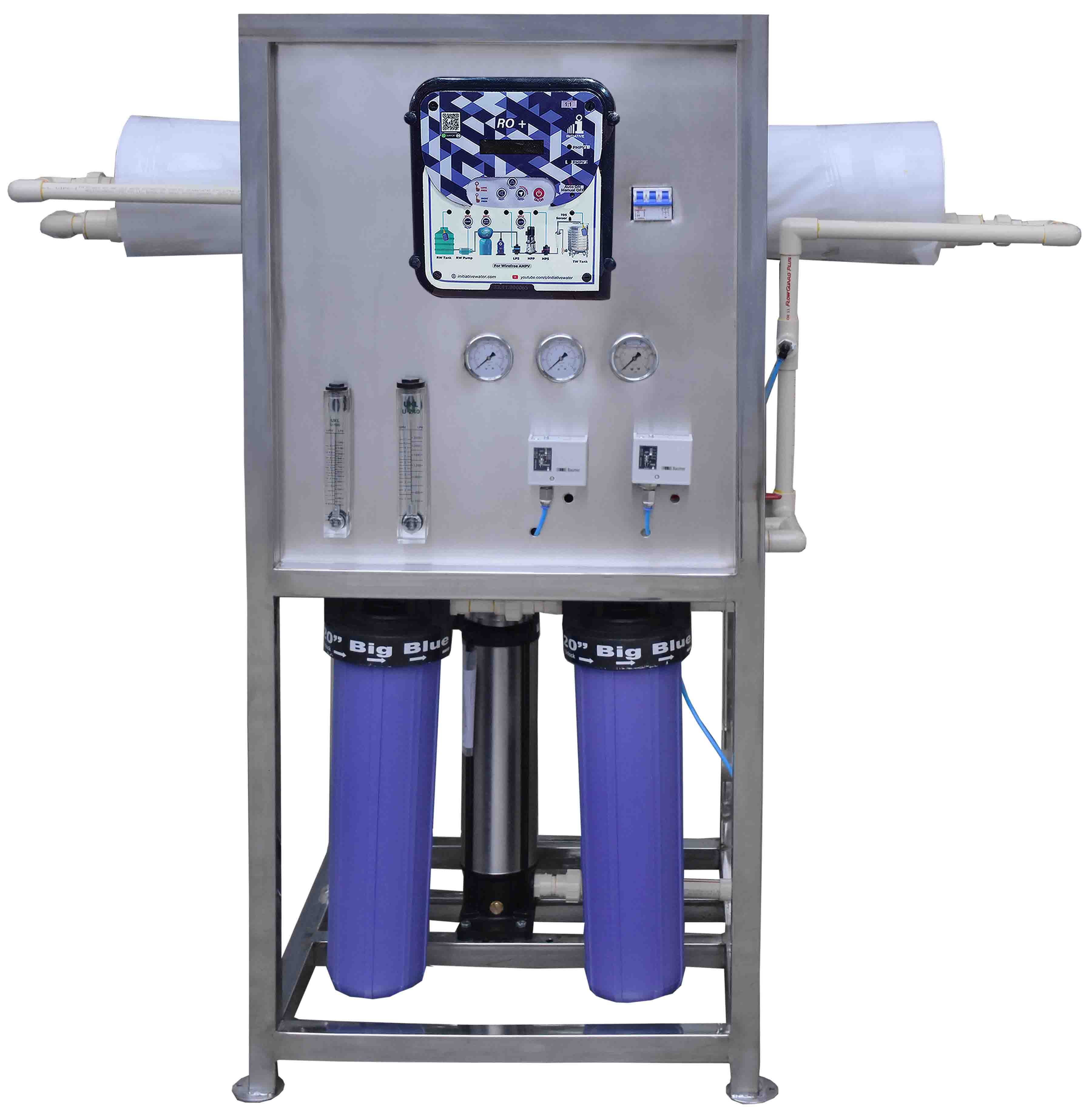 1000 LPH SS single membrane housing automatic RO system