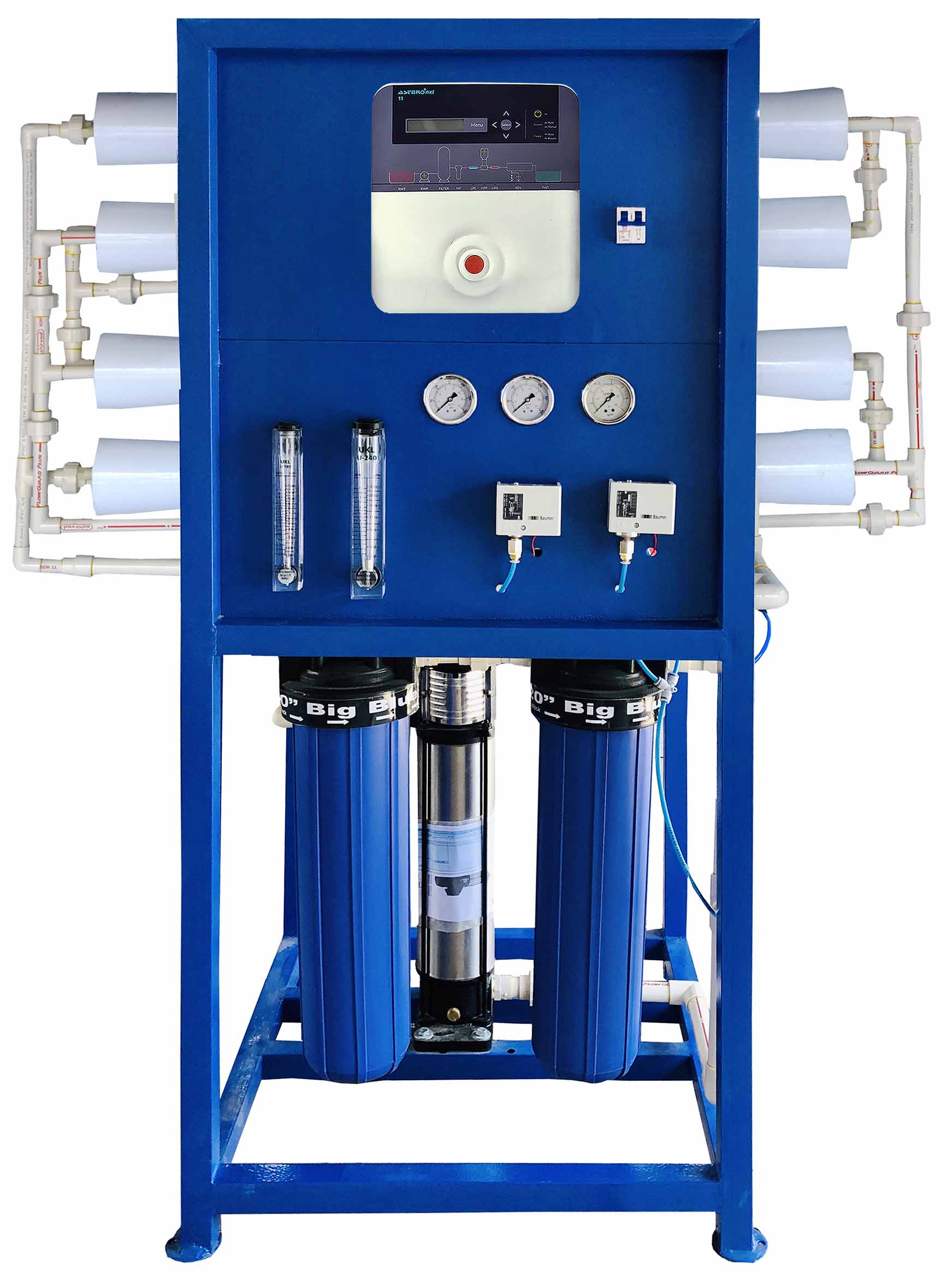 1000 LPH MS four membrane housing automatic RO system