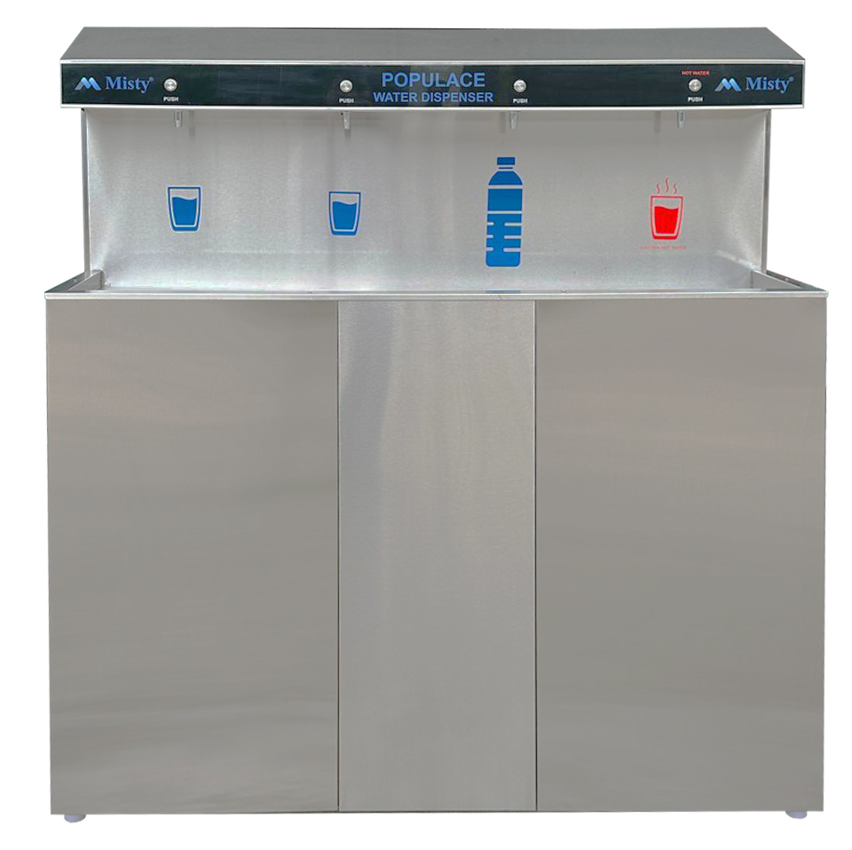 Populace water dispenser NH with 100 LPH industrial RO system
